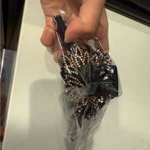 Black and Gold Rhinestone Hair Clip